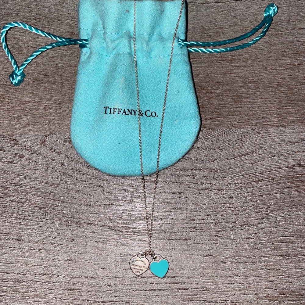 Tiffany & Co mini double heart necklace